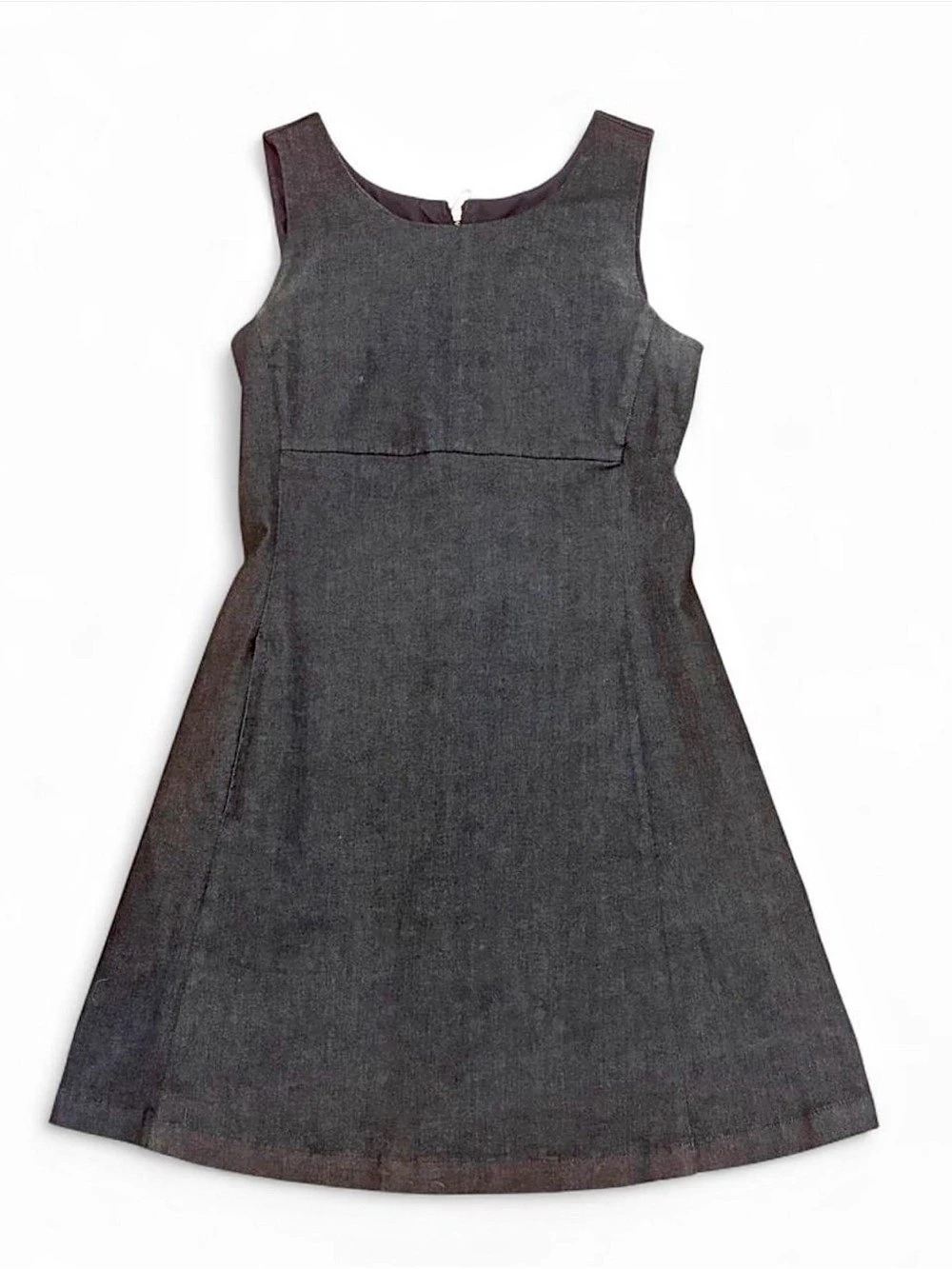 Emporio Armani Dark Indigo Denim Sleeveless Shift Dress Gray Size 40